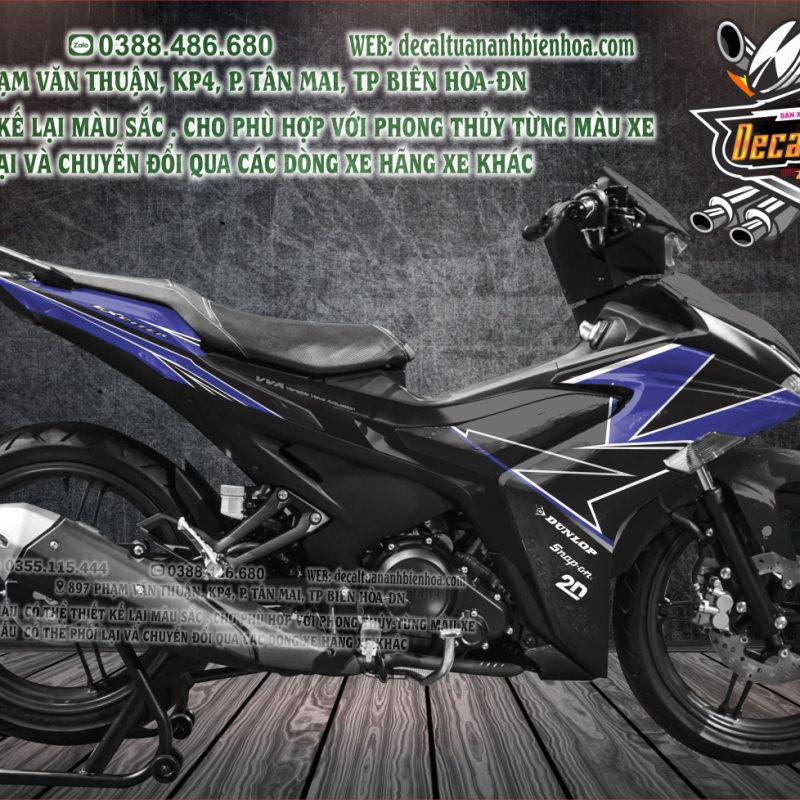 TEM ĐẸP EXCITER 155 NEW   xanh đen