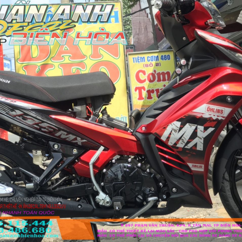TEM RỜI YAMAHA EXCITER  135  ĐỎ ĐEN  MX