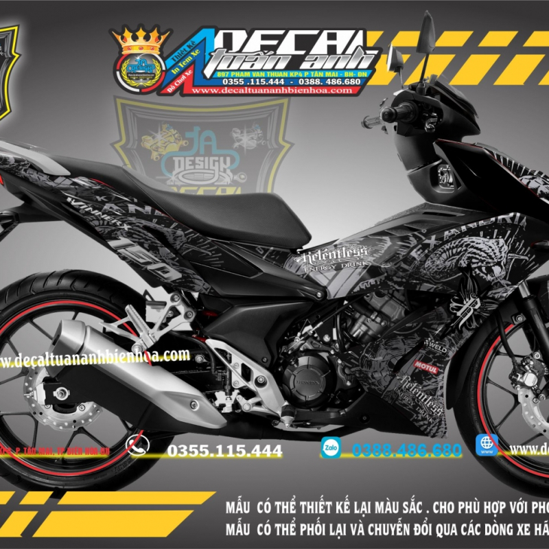 DECAL WINNER X  R ĐEN BAC   VẾT BẢN     - TẠI DECAL TUẤN ANH BIÊN HÒA