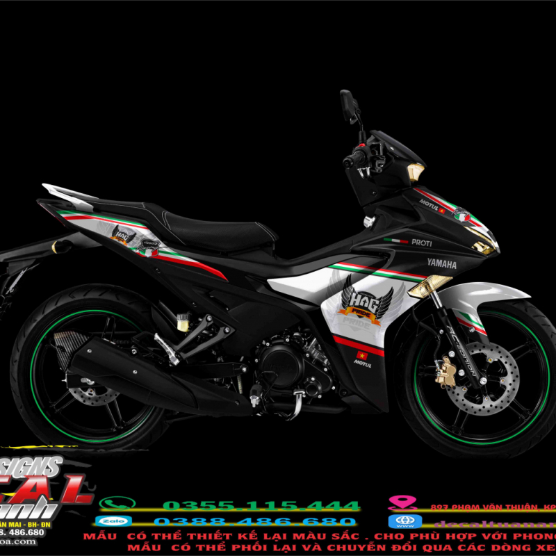 TEM TRÙM EXCITER  150 ( BẢN TRẮNG ĐEN ) HAG 04