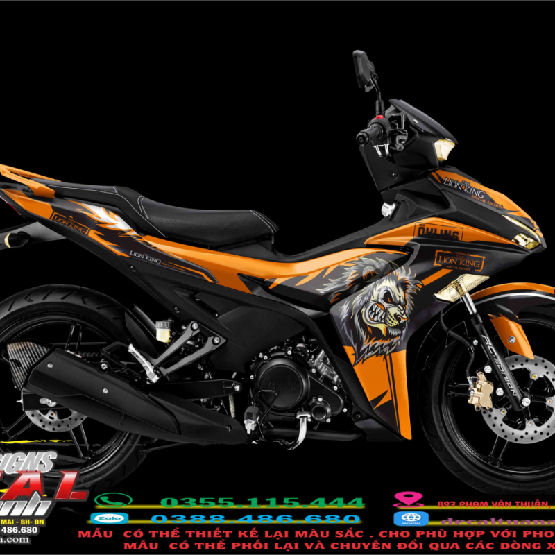 exciter  155 lên tem độ cam den  lion king