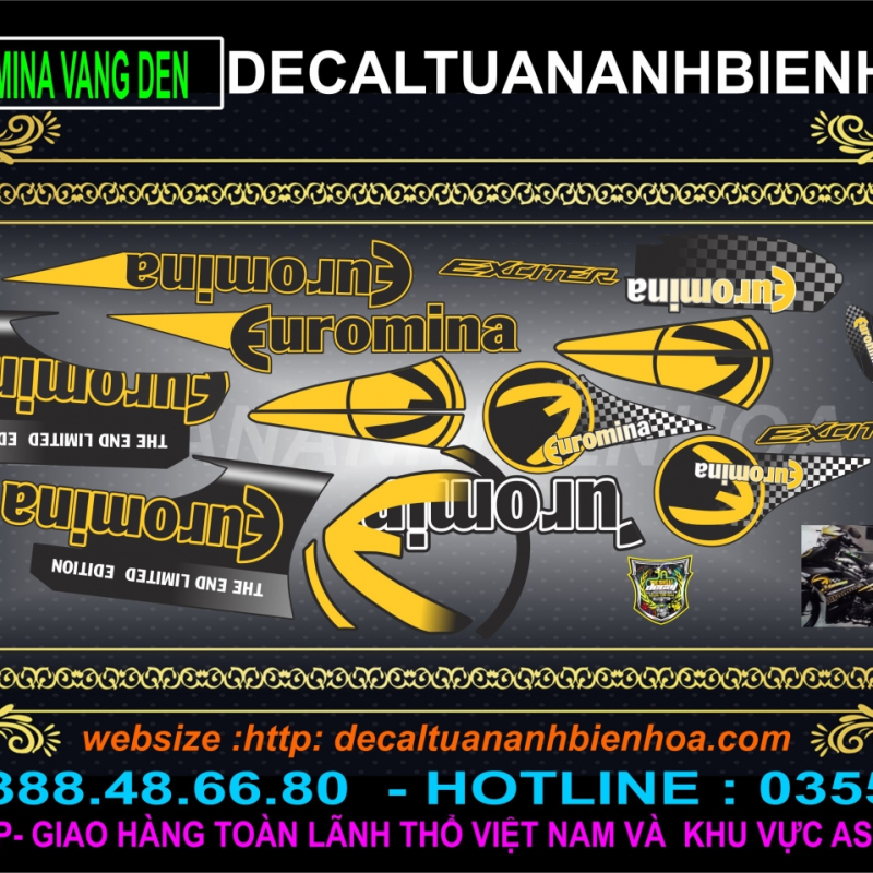 EXCITER 150  CUROMINA VÀNG ĐEN