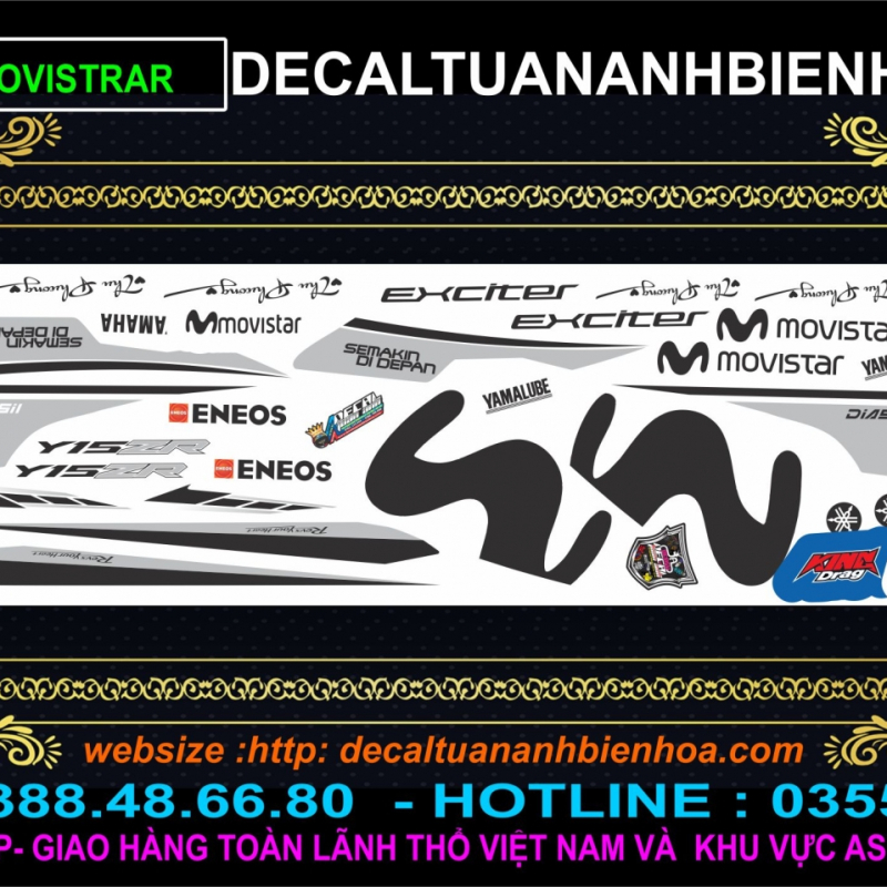 EXCITER 150.  MOVISTAR TRẮNG