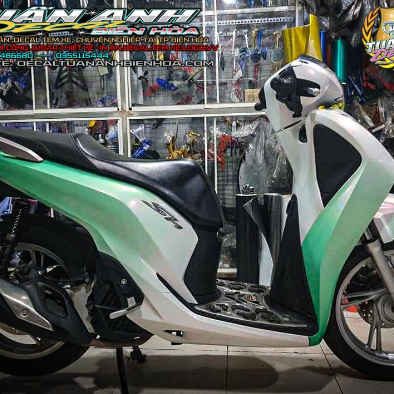 tem trùm 2 màu sh 2019  với chất liệu decal ngọc trai