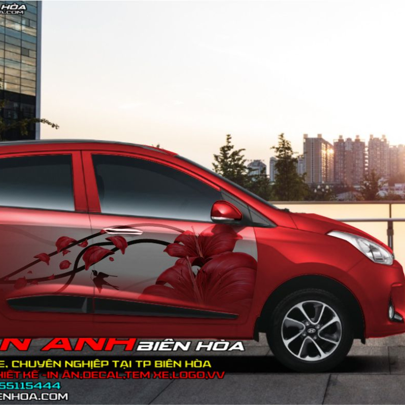 TEM XE HYUNDAI i10 - 3d  flower 2