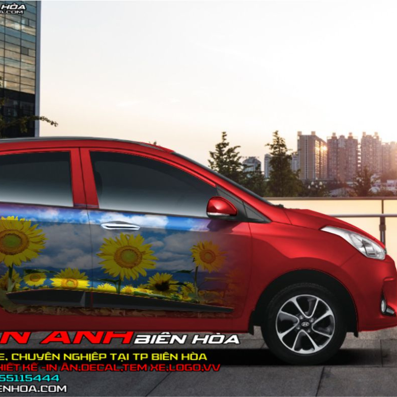 TEM XE HYUNDAI i10 - 3d  hao hướng dương