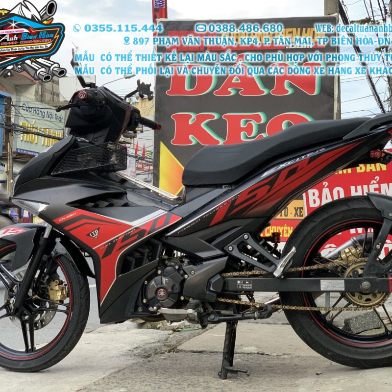 TEM ĐẸP EXCITER 150 đỏ đen