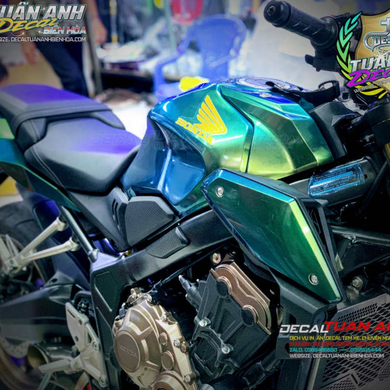 CB 650  DÁN ĐỔI MÀU XANH  LỤC CHUYỂN SẮC TỰ ĐỘNG