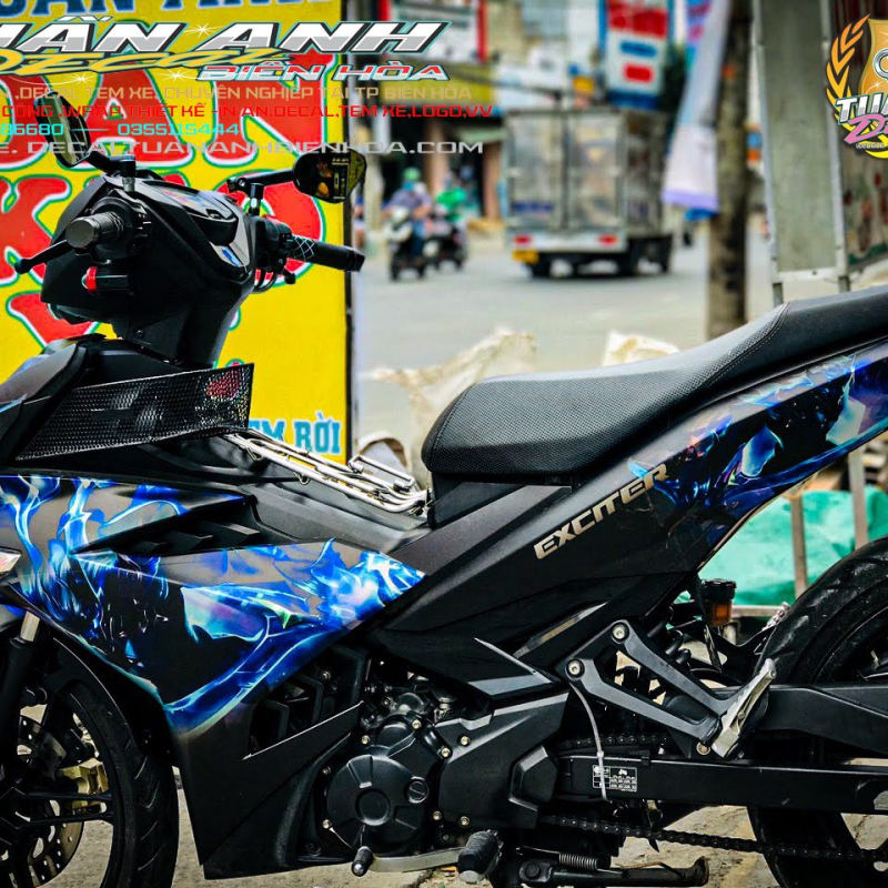 Tem Xe Exciter 150 Xanh Đen Liên Quân
