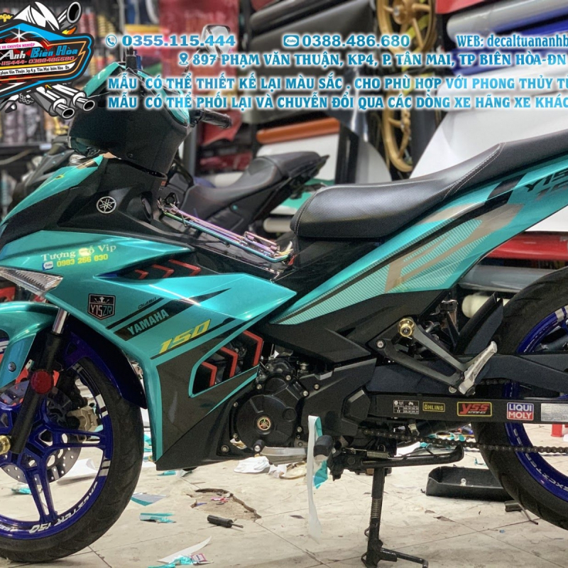 TEM ĐẸP EXCITER 150   xanh ngoc candy