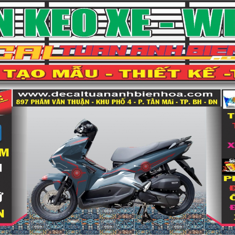 tem xe ARIBLADE  2020 xanh chỉ đỏ