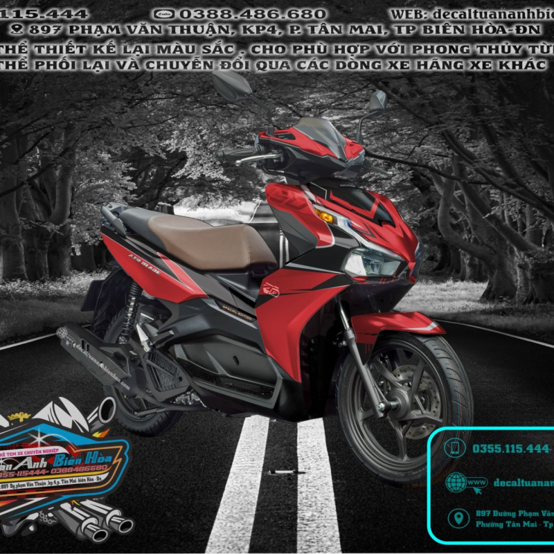 TEM TRUM AIR BLADE 2020 đỏ đen ab