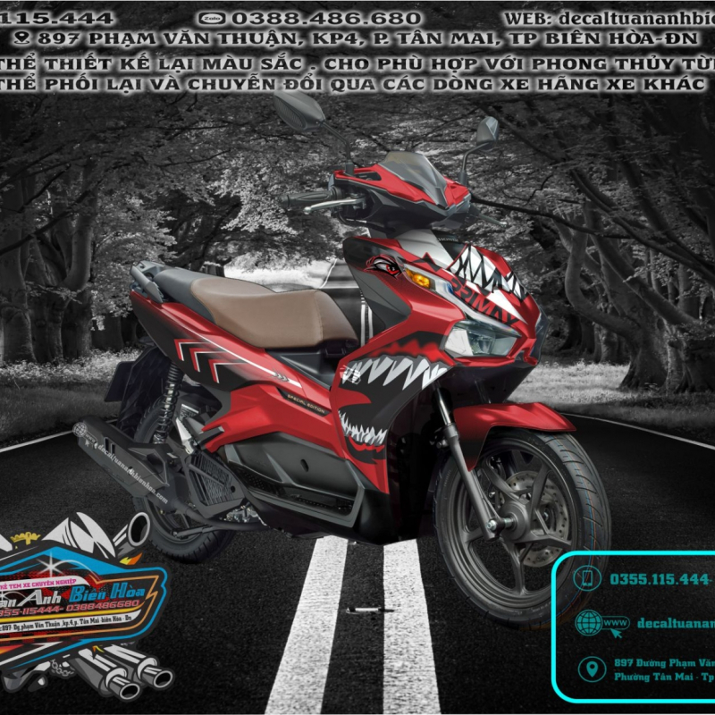 TEM TRUM AIR BLADE 2020 cá mập ĐỎ ĐEN