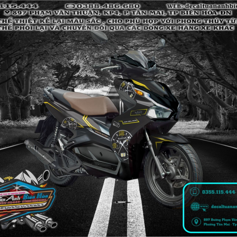 TEM TRUM AIR BLADE 2020 CLOCK VÀNG ĐEN