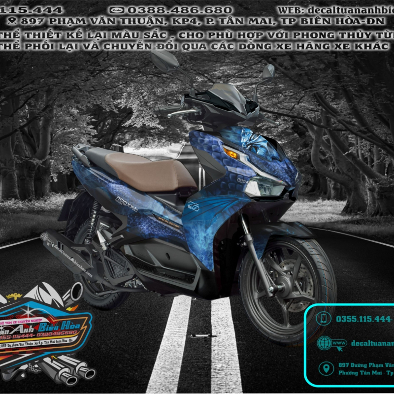 TEM TRUM AIR BLADE 2020 dragon xanh đen 1