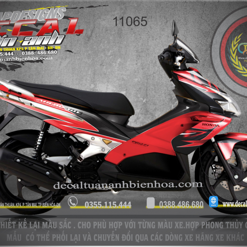 TEM TRUM AIR BLADE 110 AB ĐỎ ĐEN