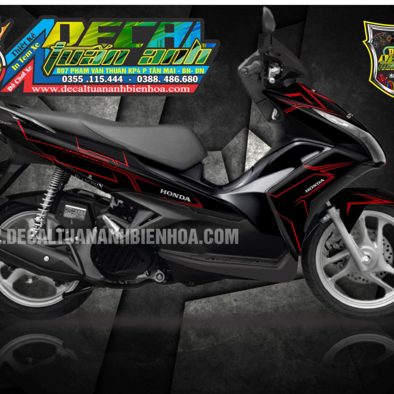 TEM TRUM AIR BLADE 125   chỉ đỏ đen nham