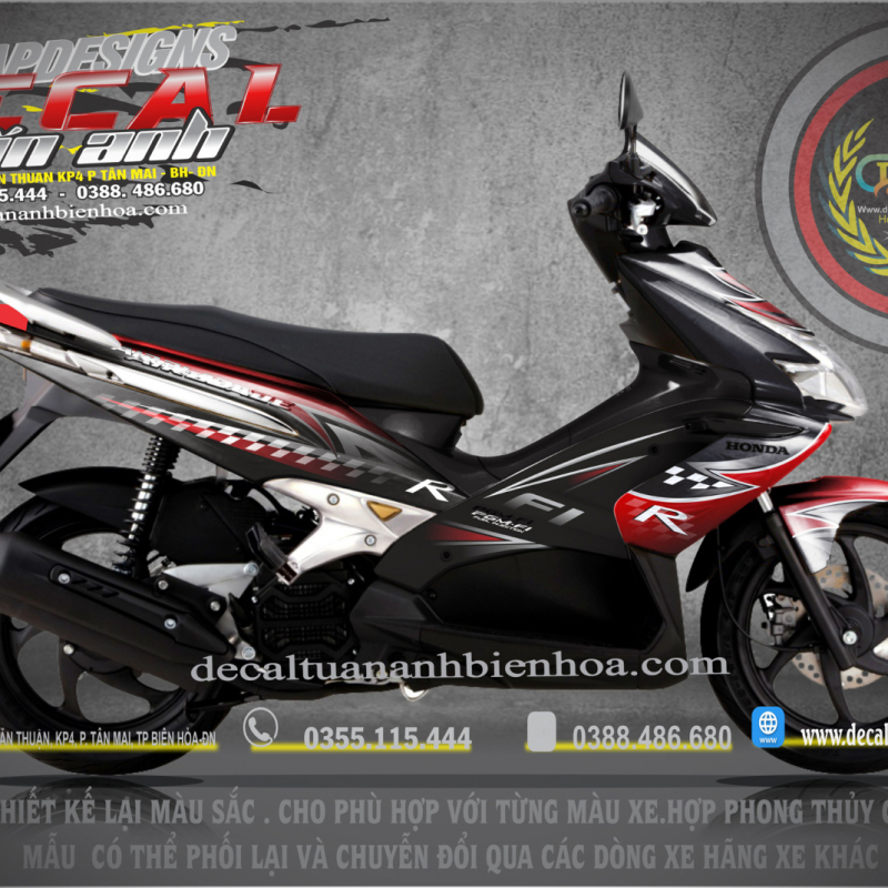 TEM TRUM AIR BLADE 110 ĐEN ĐỎ R