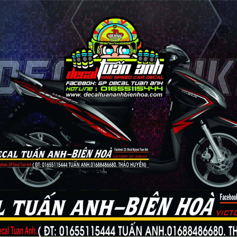 TEM TRUM LUVIAS đỏ đen chỉ trắng