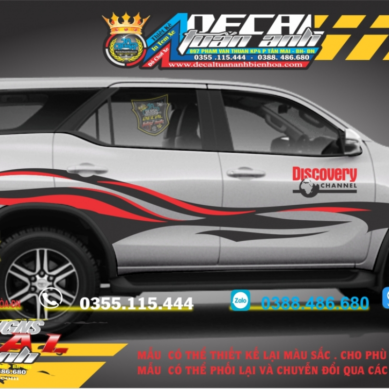 TEM XE FORD TUNNER LỤA ĐỎ ĐEN