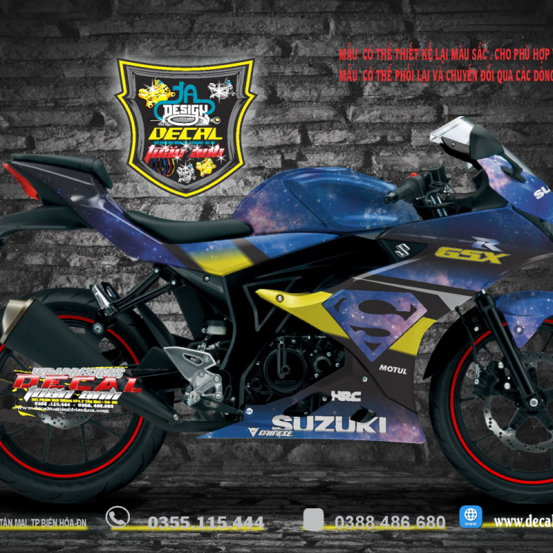 Tem xe GSX 150 cá mập Super Man
