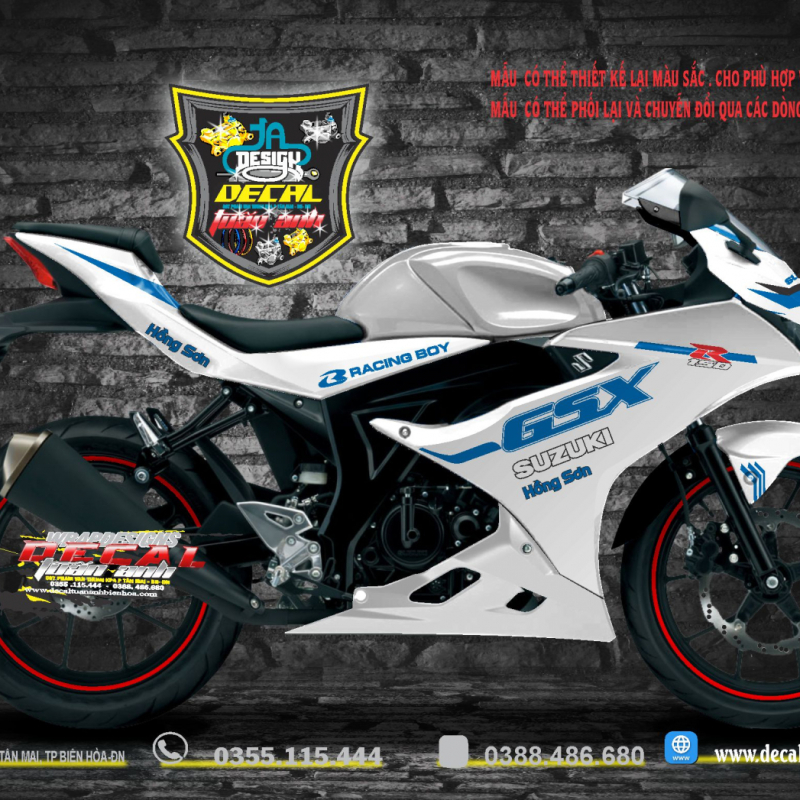 Tem xe GSX 150 cá mập trắng