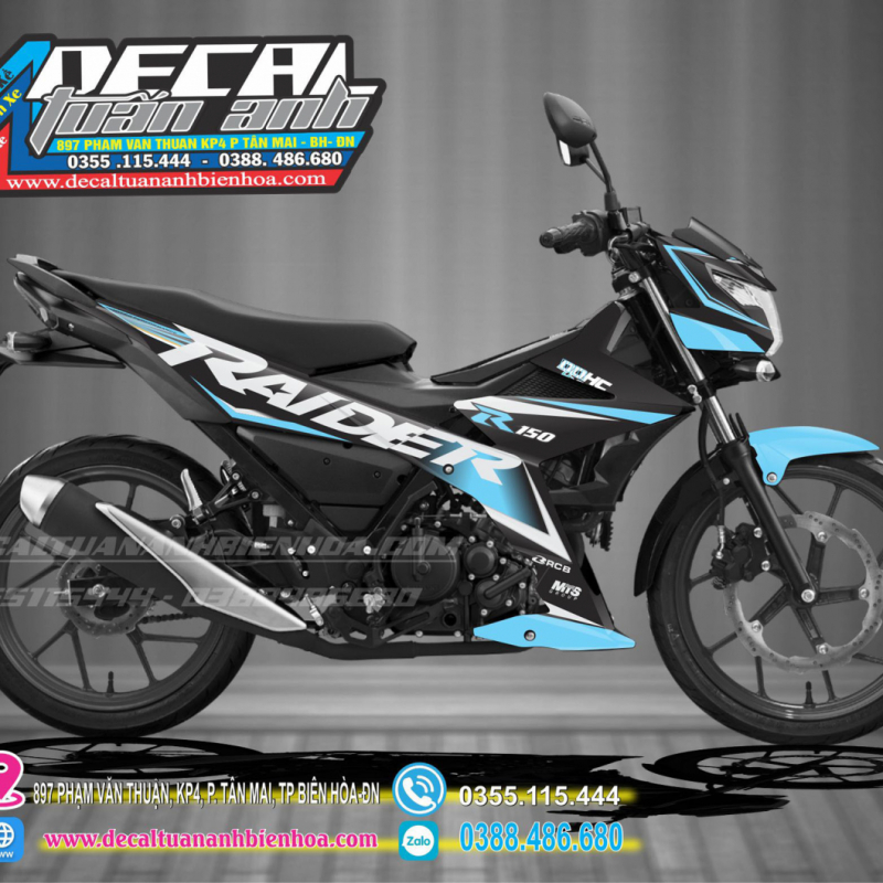 TEM SUXUKI RAIDER 150 XANH DEN