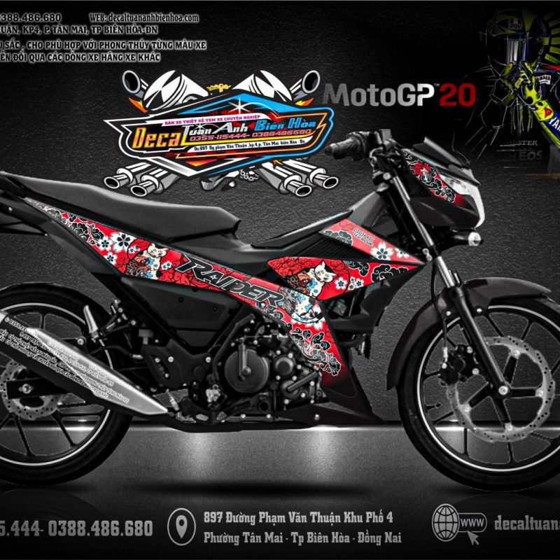 TEM SATRIA  150 mèo đỏ đen
