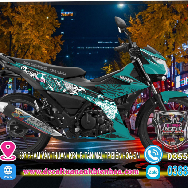 TEM SATRIA  150 FI XANH LUC BẢO CA CHEP