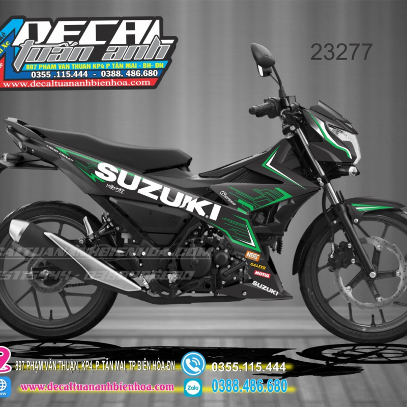 TEM SATRIA RAIDER  150  23277   den chỉ xanh
