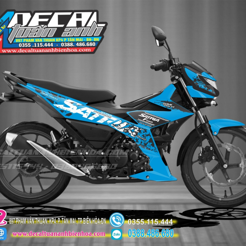 TEM SATRIA ZIN XANH ĐEN