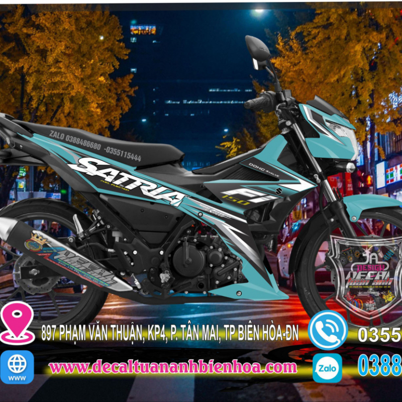 TEM SATRIA  150 FI XANH LUC BẢO