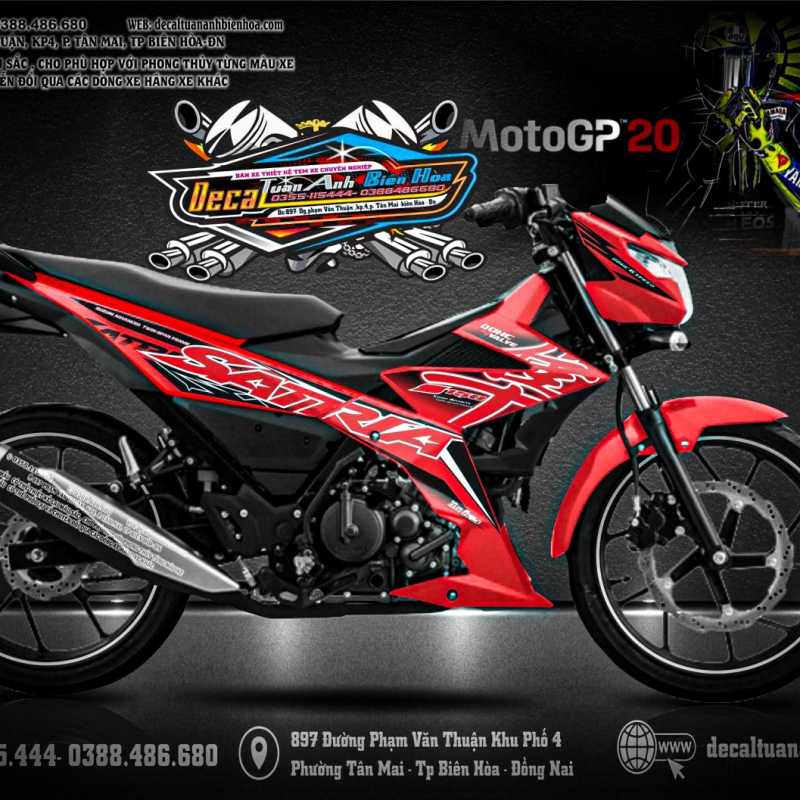 TEM SATRIA  150 hayabusa đỏ