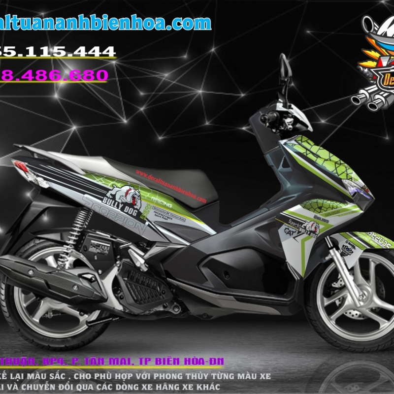 tem xe ARIBLADE 2016-2019    XANH TRẮNG BULLDOG