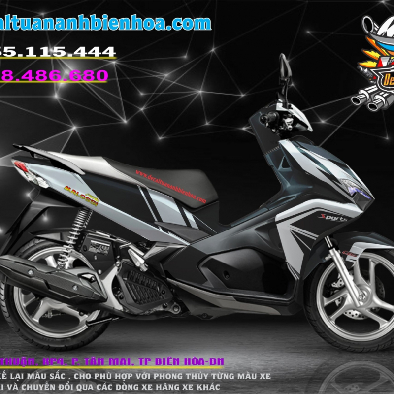 tem xe ARIBLADE 2016-2019   đen bạc