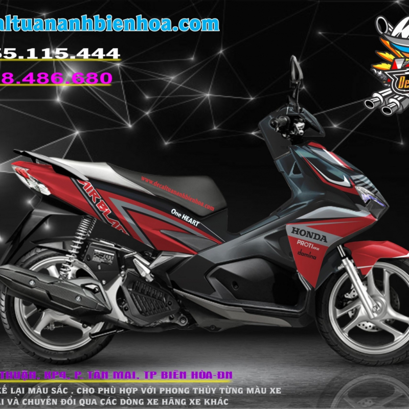 tem xe ARIBLADE 2016-2019  đỏ đen bạc