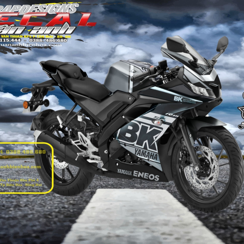 Tem trum R 150  BK đen bạc