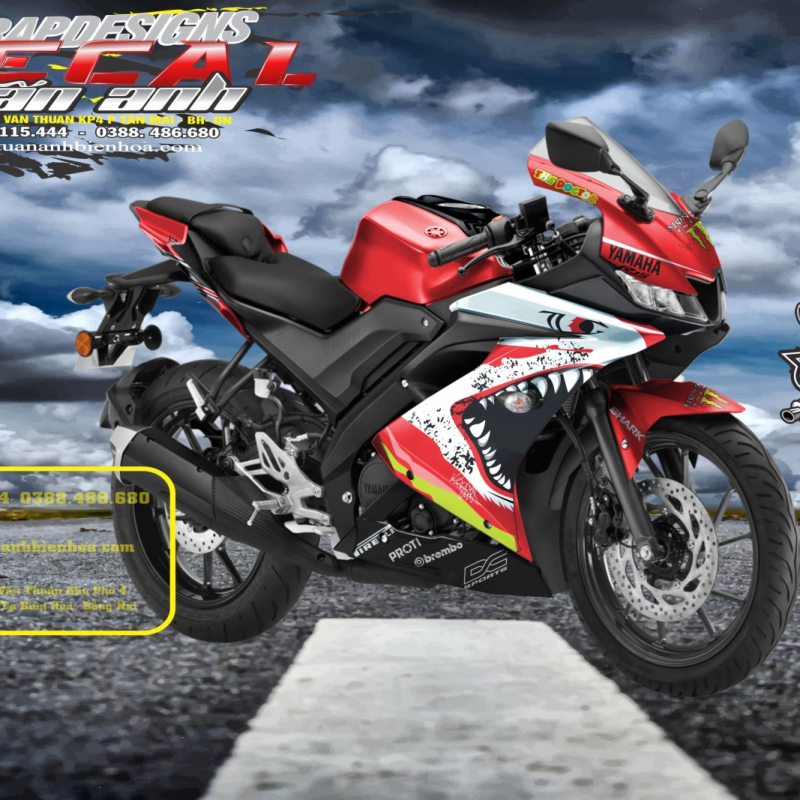 Tem trum R15 ver 3  cá mập đỏ bạc