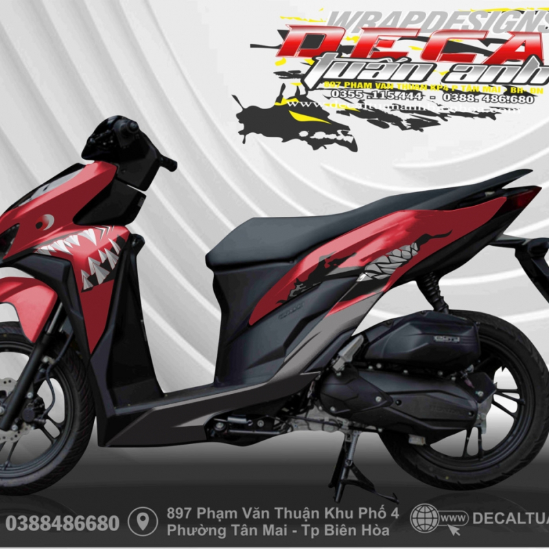 TEM XE VARIO -CLICK THÁI cá mập đỏ