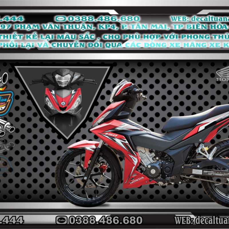 TEM HONDA WINNER đỏ đen