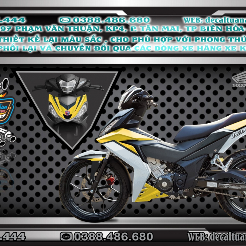 TEM HONDA WINNERSKULL ĐƠN GIẢN VÀNG BẠC