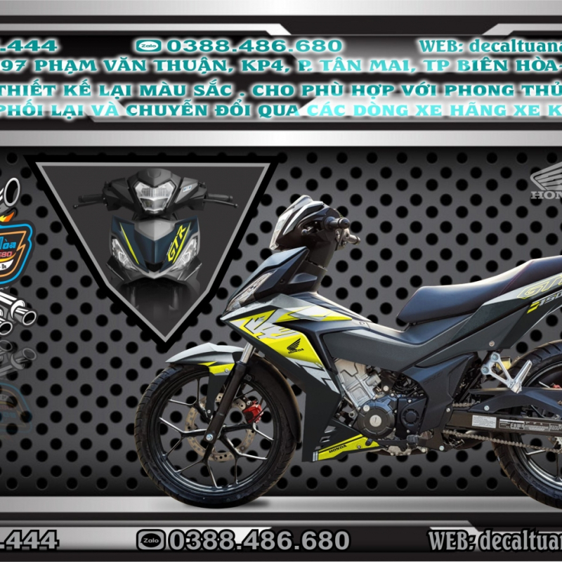 TEM HONDA WINNER  gtr vàng đen