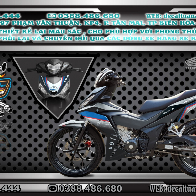 TEM HONDA WINNERSKULL HP4 Xanh đen