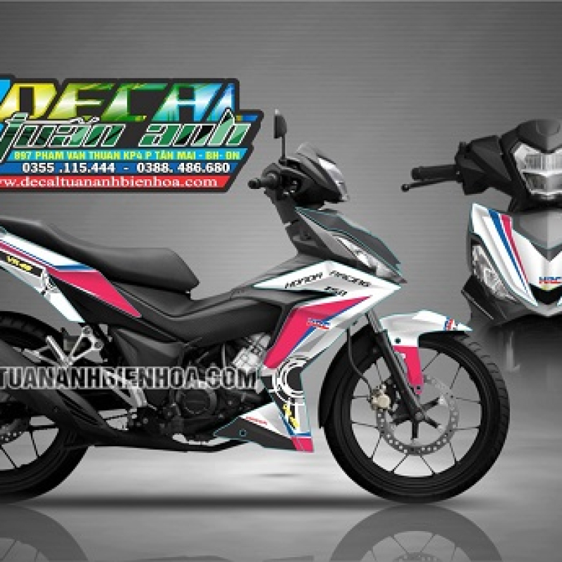 tem xe winner150 hồng trắng