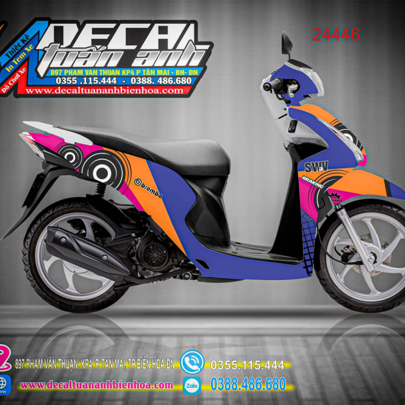 Tem trùm xe Vision 2014 xanh cam