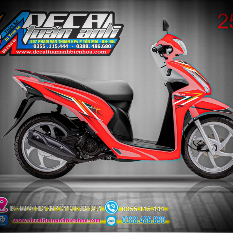 Tem trùm xe Vision 2014 chỉ đen
