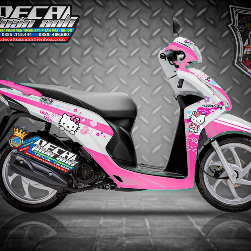 Tem trùm xe Vision 2014 Hello Kitty