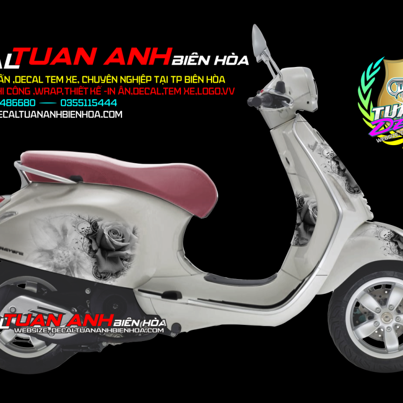 TEM  TRÙM VESPA  HOA HỒNG ĐEN