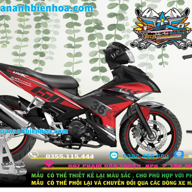 WRAP TEM EXCITER 150 ĐỎ ĐEN DUKE