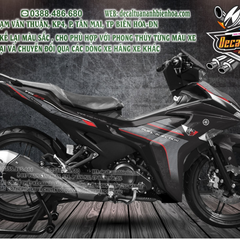 TEM ĐẸP EXCITER 155 NEW  Y15ZR đen bạc